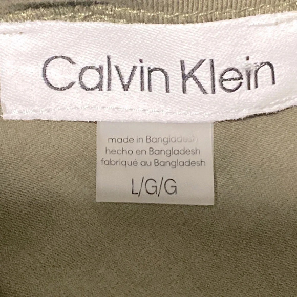 Calvin Klein NEW Womens Classic V-neck Sleeveless Olive Green Jumpsuit Size L - Picture 8 of 8